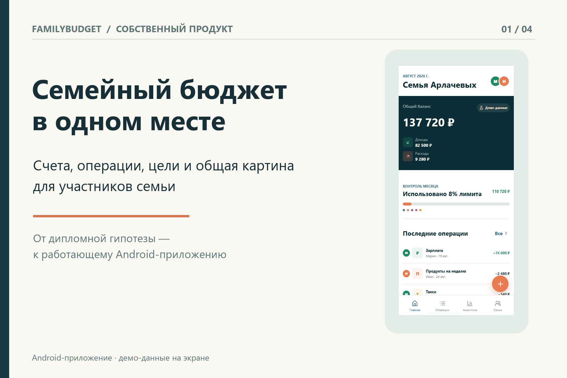 FamilyBudget: семейный бюджет, счета и операции в приложении